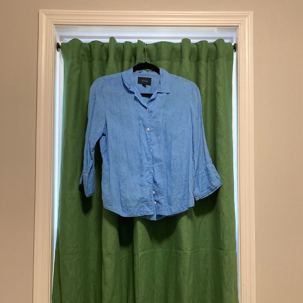 Blue Linen Blouse